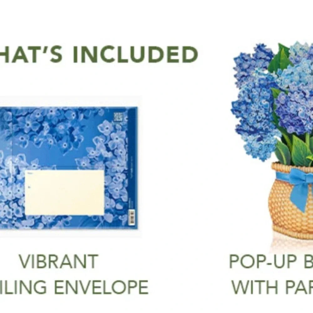 New Hydrangea Freshcut Paper 3D Pop Up Bouquet‎